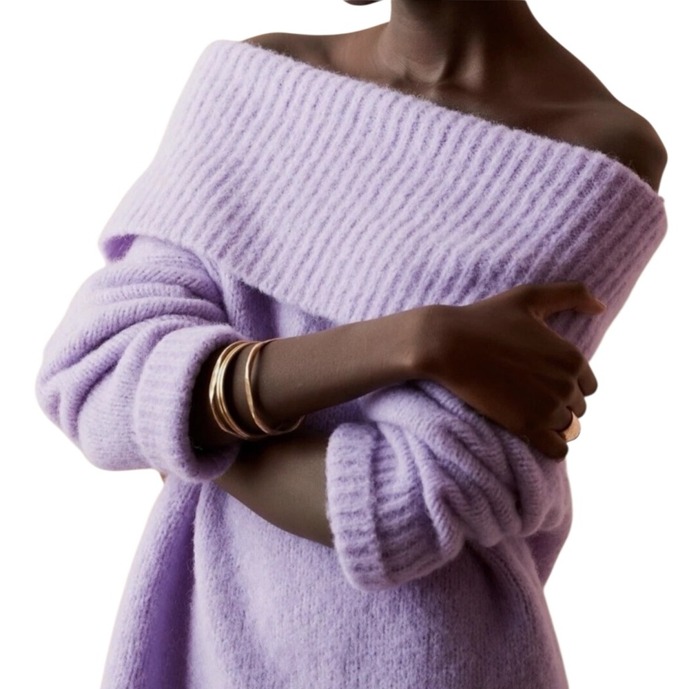 NWT Banana Republic Oversized Off-Shoulder Cowl Neck Tunic Sweater (J-1)